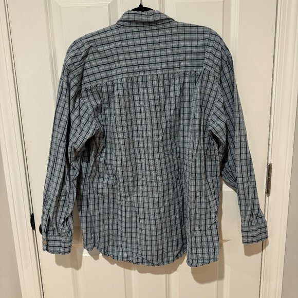 Grey Elephant‎ Light Blue Plaid Long Sleeve Button Down Shirt - Size Large - Picture 6 of 7